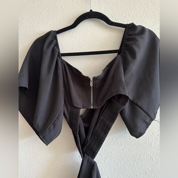 A1 - #55 Shein black cut out backless mini dress tiered size large - Picture 8 of 14